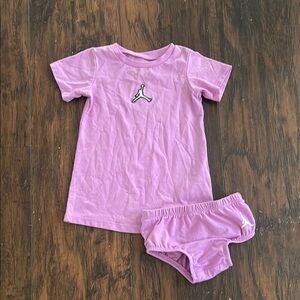 Purple Jordan Kids Shirt Dress Set